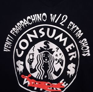 Caution naughty word Starbucks spoof tshirt